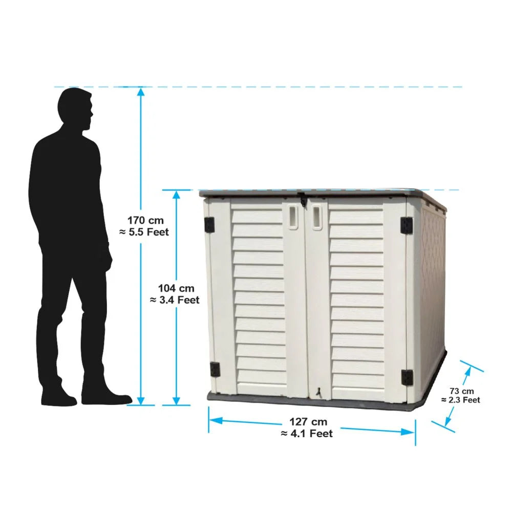 Camel Tough Outdoor Storage Cabinet with shelf