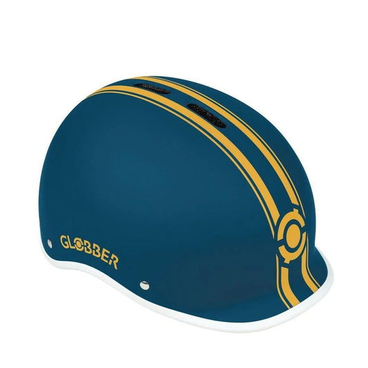 Globber - Ultimum Helmet, ABS Shell, LED Lights, Foam Pads, 3 Years+, Product Dimensions - 80 x 23 x 28.5 cm - Petrol Blue