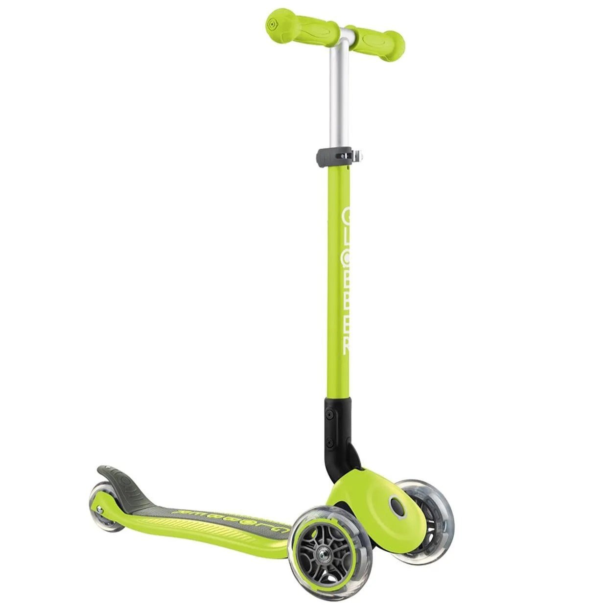 Globber - Primo Foldable Scooter for Kids, Reinforced Metal Frame, Trolley Compatible -Lime Green