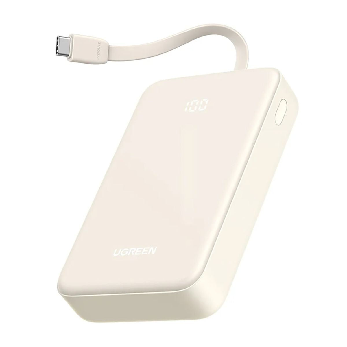 UGreen PB521 20000mAh PD 30W Power Bank USB-C Cable - White