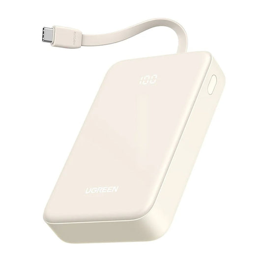 UGreen PB521 20000mAh PD 30W Power Bank USB-C Cable - White