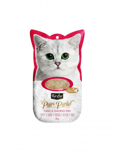 Kit Cat Purr Puree Tuna & Smoked Fish Wet Cat Treat 4x15gm