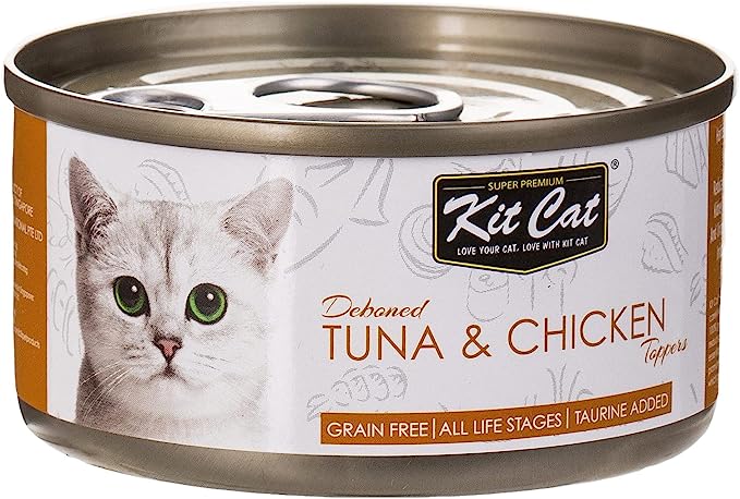 Kit Cat Deboned Tuna & Chicken Toppers Canned Cat Food 80gm