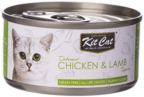 Kit Cat Deboned Chicken & Lamb Toppers Canned Cat Food 80gm