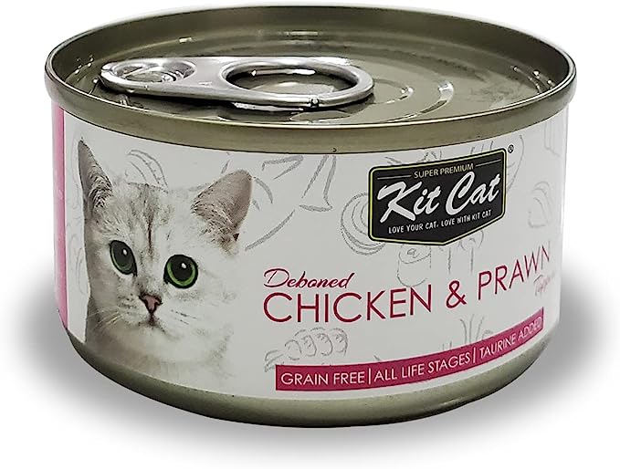 Kit Cat Deboned Chicken & Prawn Toppers Canned Cat Food 80gm