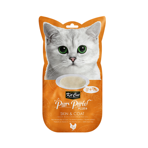 Kit Cat Purr Puree Plus Skin & Coat Chicken 4x15gm