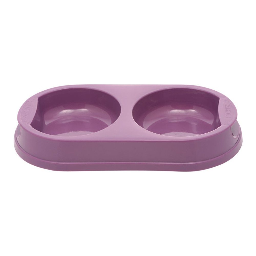 Hartz Double Pet Dish Large 30x15 cms, Purple