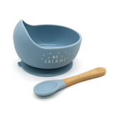 Once Upon a Dua - Lux Silicone Bowl & Spoon Set - Dusty Blue