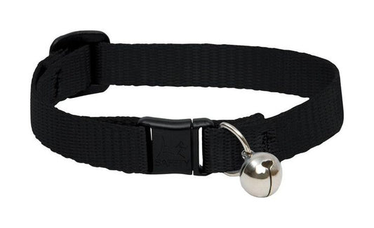 LupinePet Cat Collar with Bell Black 1/2inch