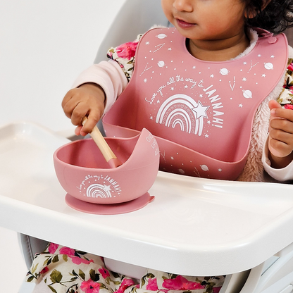 Once Upon a Dua - Lux Silicone Bowl & Spoon Set - Dusty Pink