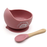 Once Upon a Dua - Lux Silicone Bowl & Spoon Set - Dusty Pink