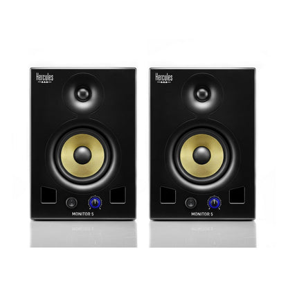 Hercules Monitor 5: pair of active, bi-amplified monitoring speakers HER-DJ-MONITOR5