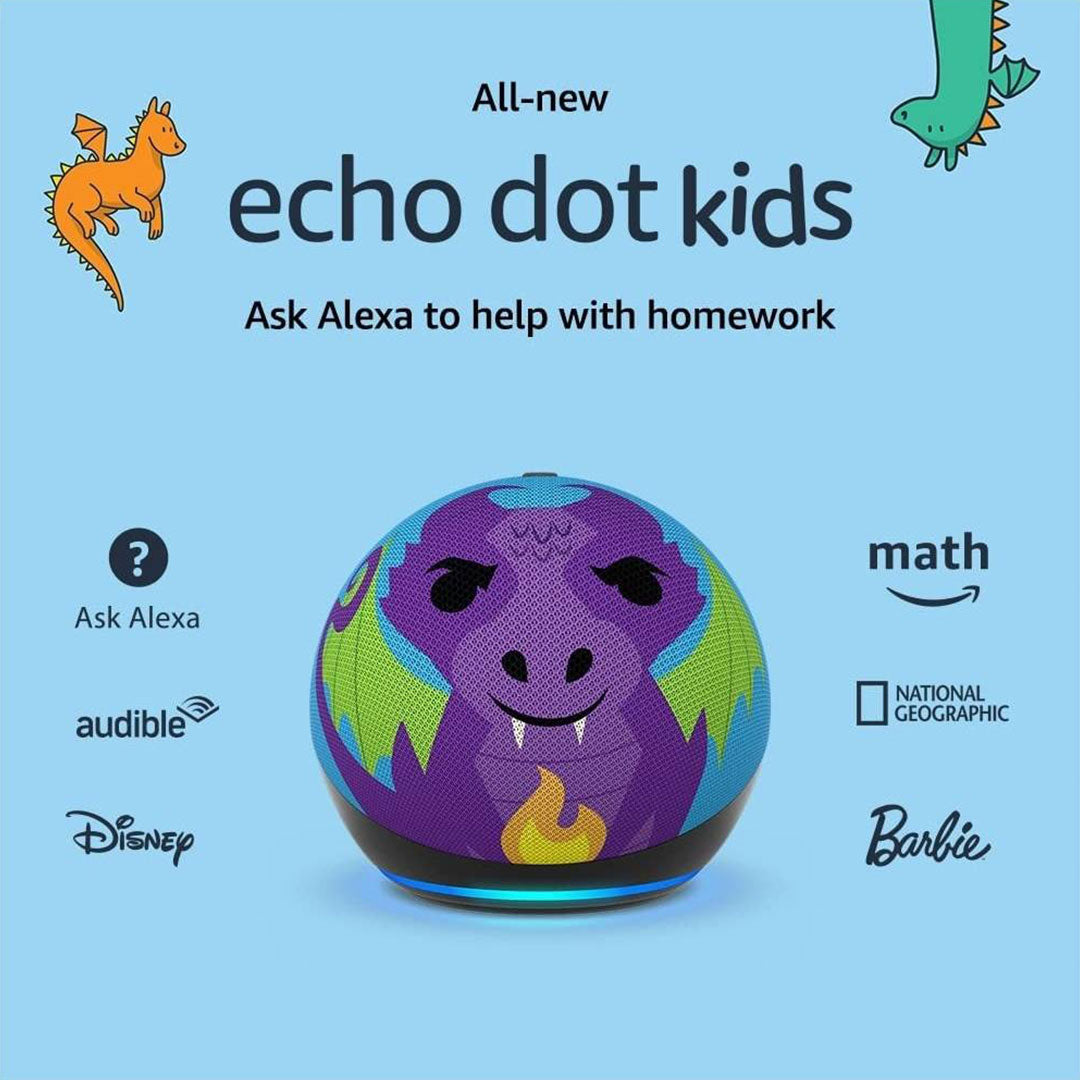 Amazon Echo Dot 5Th Gen 2022 Kids Dragon