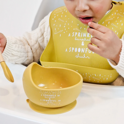 Once Upon a Dua - Lux Silicone Bowl & Spoon Set - Mustard