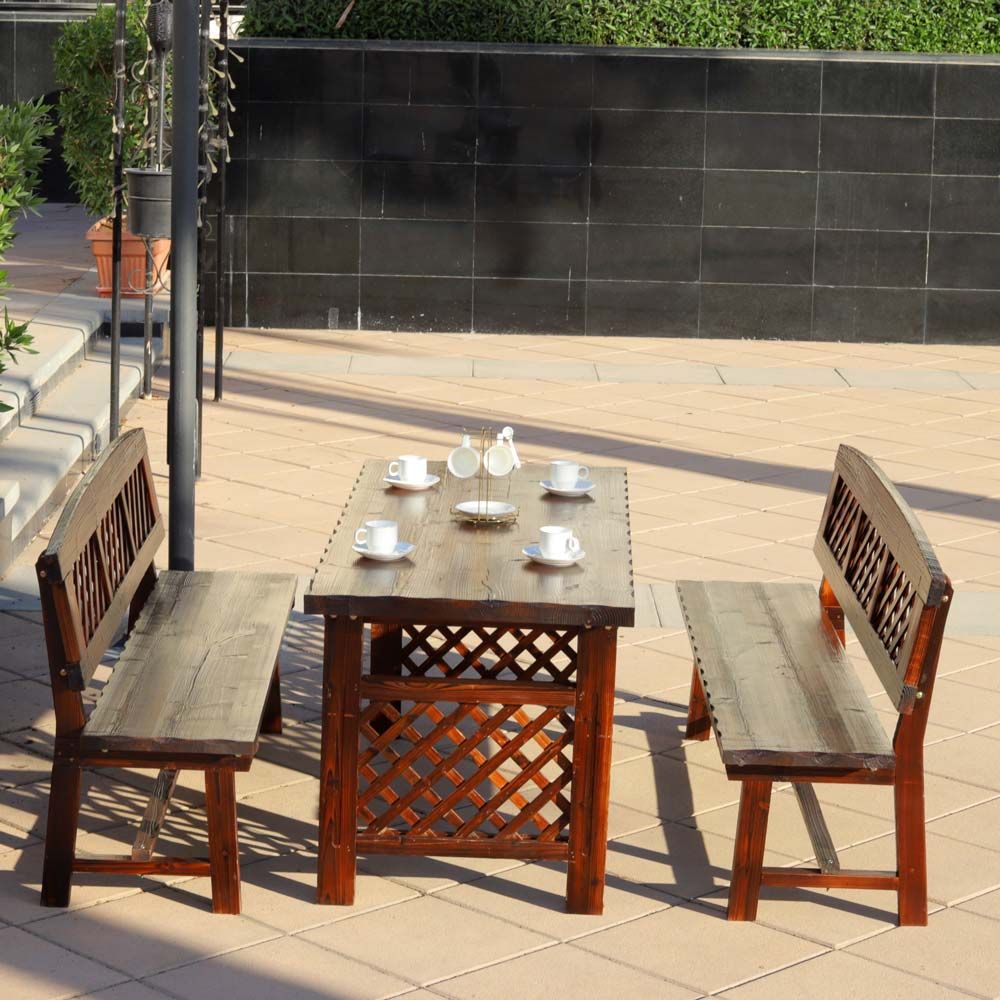 Yatai Solid Wood Outdoor Table & Chair Set