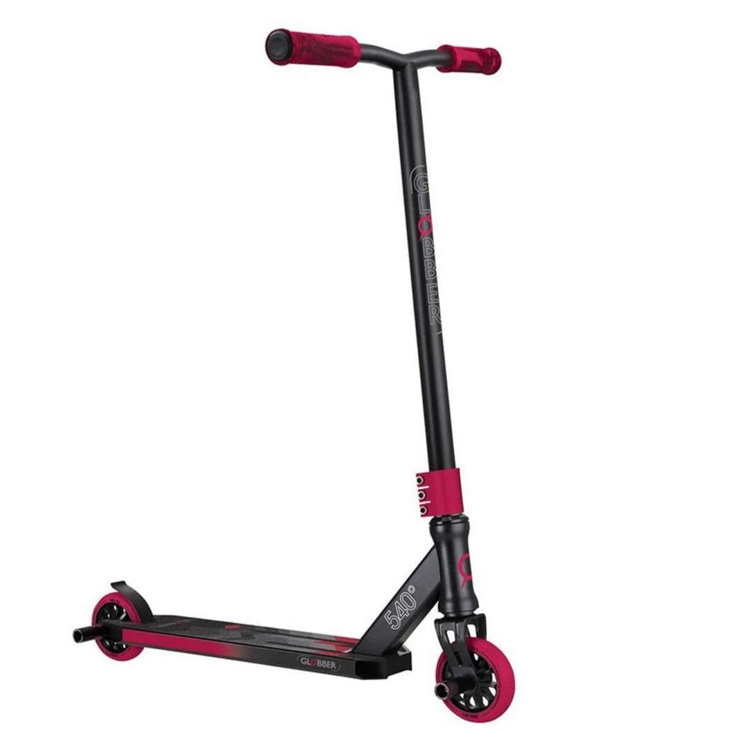 Globber - GS 540 Stunt Scooter - Red/Black, Kids 8+ Trick Scooter with Aluminium Deck, Threadless Fork, 100mm PU Wheels & Pegs