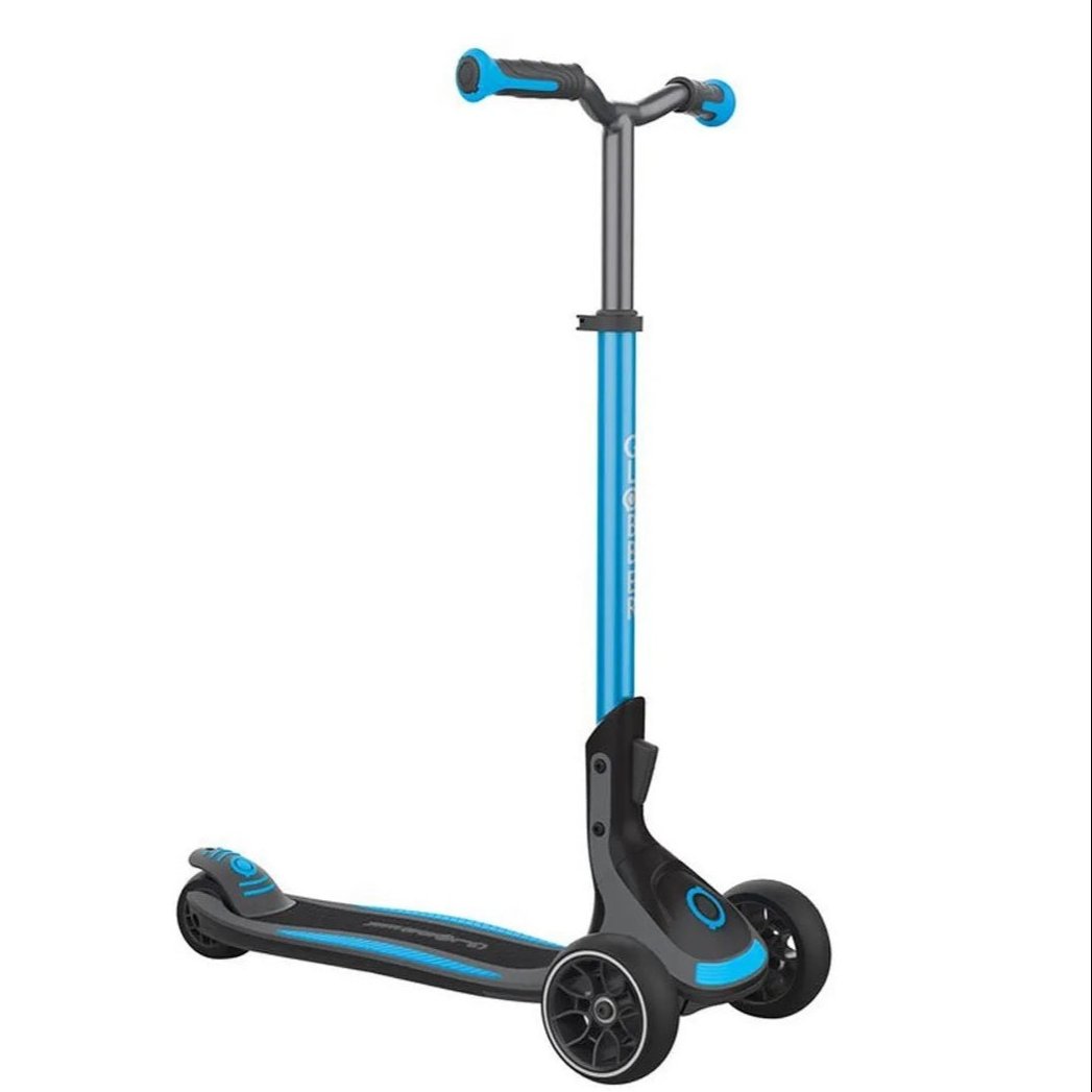 Globber - Ultimum Scooter - Adjustable 3-Wheel for Kids & Adults, Foldable, Blue, Rear Brake