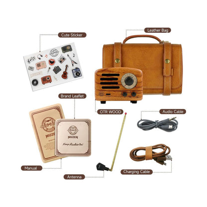 Muzen OTR Wood Wireless Portable FM-BT Speaker – (Rosewood)
