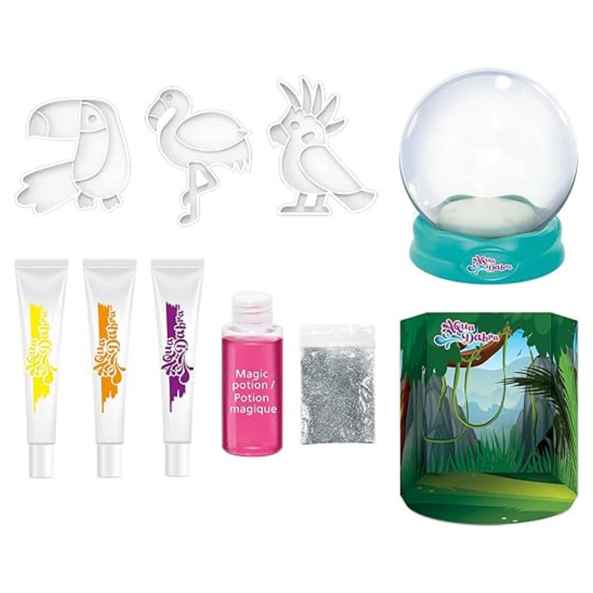 AquaDabra Tropical Birds Water Globe