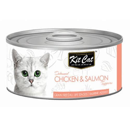 Kit Cat Deboned Chicken & Salmon Toppers Canned Cat Food 80gm