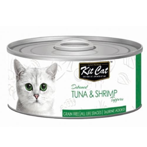 Kit Cat Deboned Tuna & Shrimp Toppers Canned Cat Food 80gm