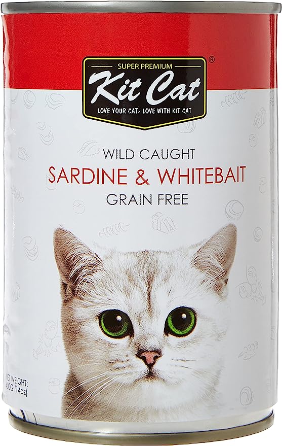 Kit Cat Wild Sardine with Whitebait Canned Cat Food 400gm