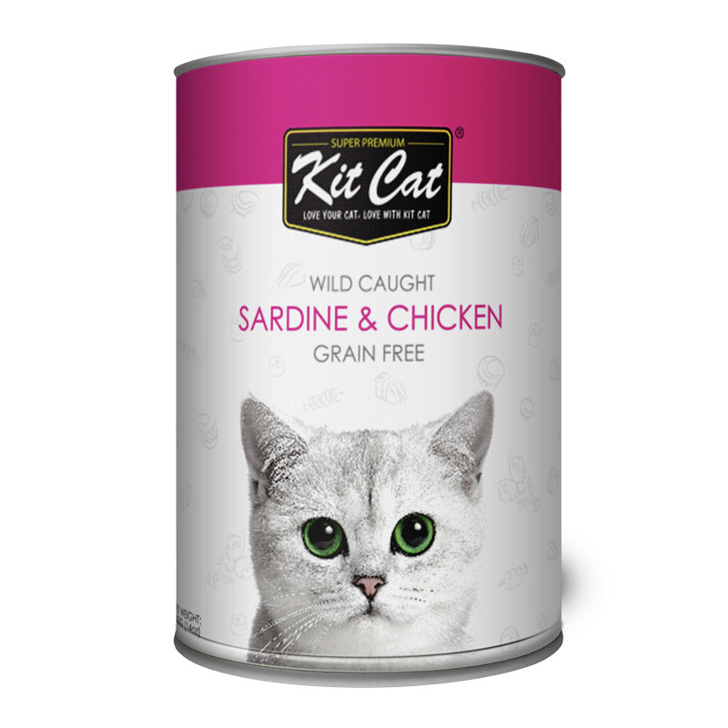 Kit Cat Pacific Sardine With Tender Chicken Canned Cat Food 400gm