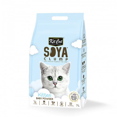 Kit Cat Soybean Litter Soya Clump Kitten Baby Powder Blue 7L