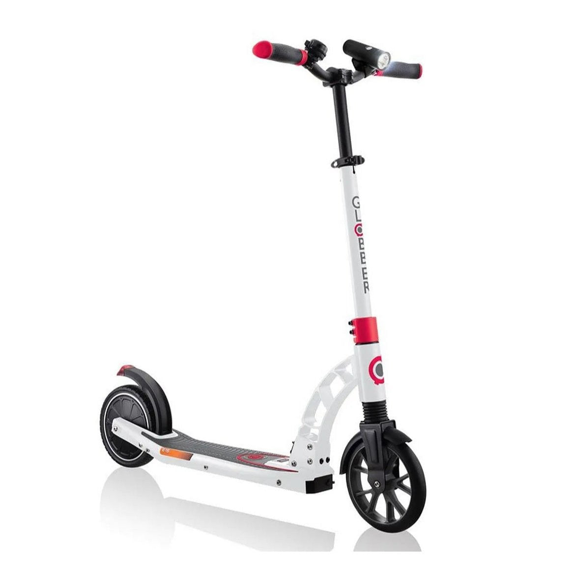 Globber - One K E-Motion 15 Electric Scooter - Foldable, Brushless 250W Motor, 15km Range, for Teens & Adults, White