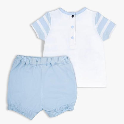 MOON 100% Cotton T-Shirt and Shorts 0-3M Blue - Little Submarine