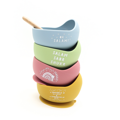 Once Upon a Dua - Lux Silicone Bowl & Spoon Set - Mustard
