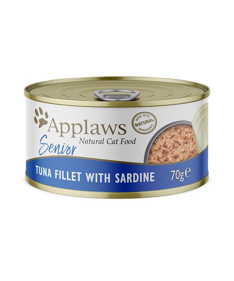 Applaws Cat Senior Tuna Fillet with Sardines Canned Food 70gm