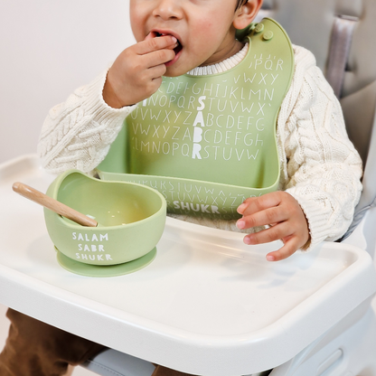 Once Upon a Dua - Lux Silicone Bowl & Spoon Set - Olive Green