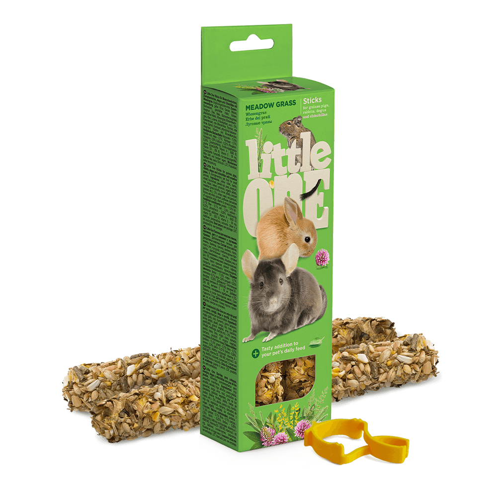 Little One Sticks for Guinea Pigs Rabbits Degus and Chinchillas with Meadow Grass 2x55gm