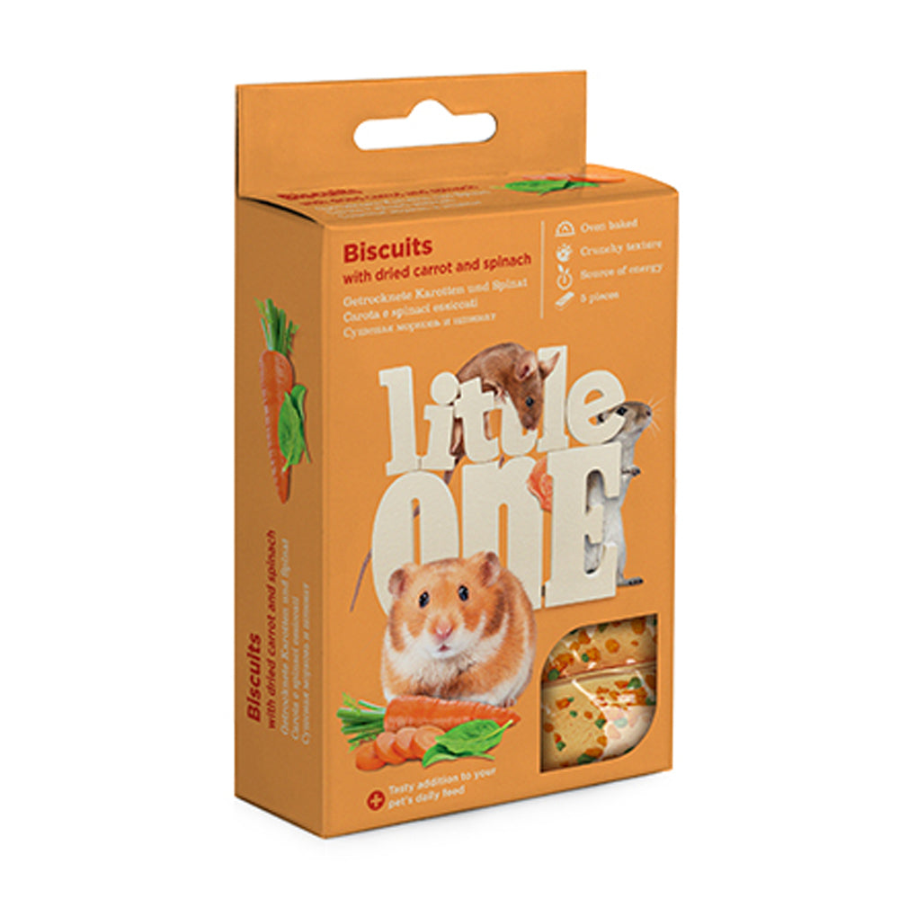 Little One Biscuits with Dried Carrot and Spinach for Small Animals 5x7gm