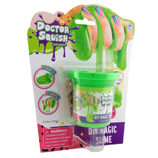 DOCTOR SQUISH - DIY MAGIC SLIME BLISTER PACK - GREEN - 100 GRAMS