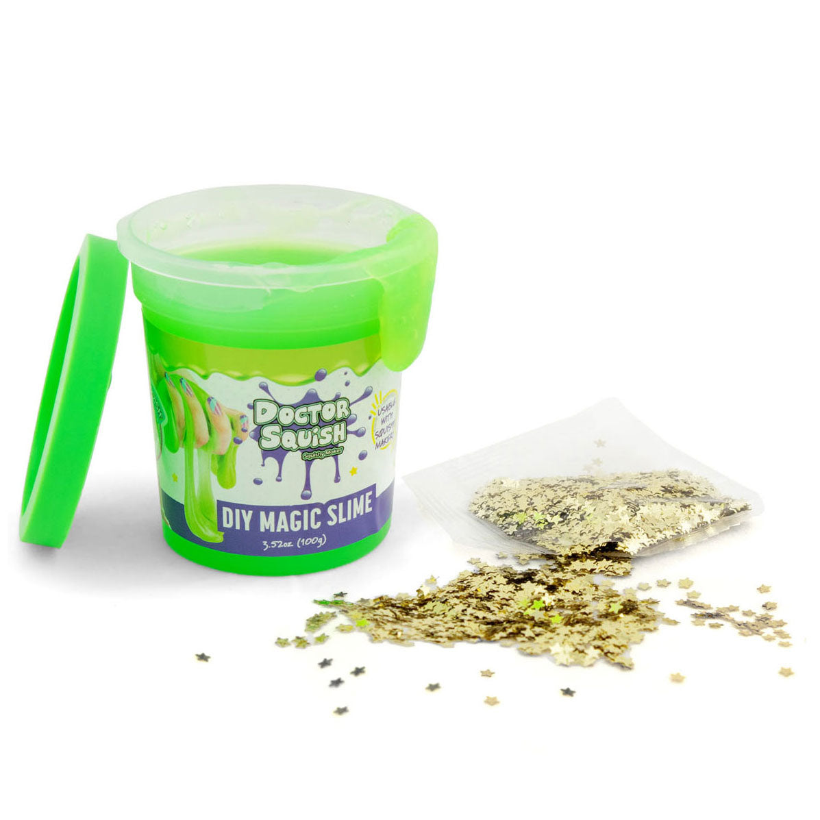 DOCTOR SQUISH - DIY MAGIC SLIME BLISTER PACK - GREEN - 100 GRAMS