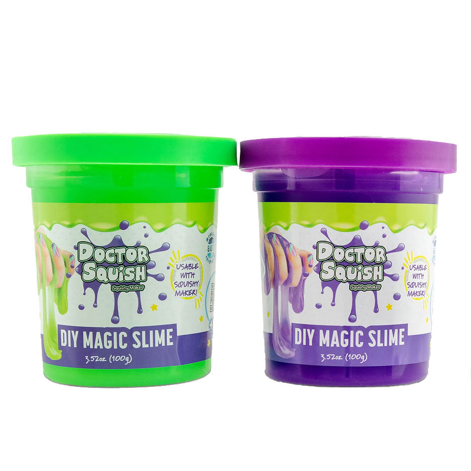 DOCTOR SQUISH - DIY MAGIC SLIME DOUBLE SET - GREEN AND PURPLE - 240 GRAMS