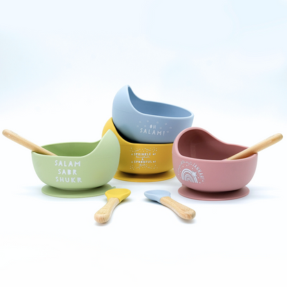 Once Upon a Dua - Lux Silicone Bowl & Spoon Set - Dusty Pink