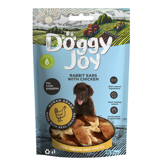 Doggy Joy Rabbit Ears with Chicken Puppy Treats 90gm