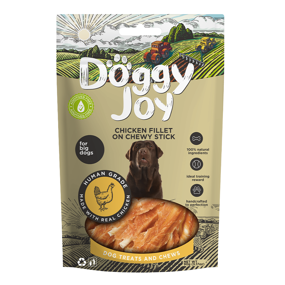 Doggy Joy Chicken Fillet on Chewy Stick Dog Treats 90gm