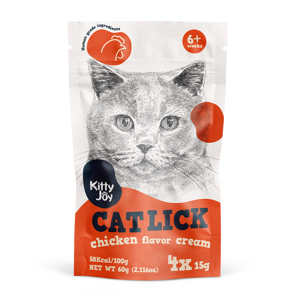 Kitty Joy Cat Lick Chicken Flavor Cream Cat Treats 4x15gm