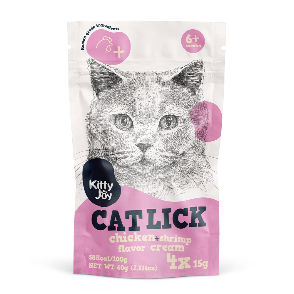 Kitty Joy Cat Lick Chicken & Shrimp Flavor Cream Cat Treats 4x15gm