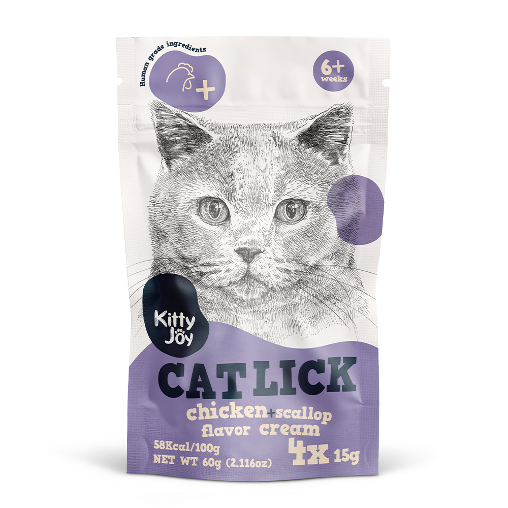 Kitty Joy Cat Lick Chicken & Scallop Flavor Cream Cat Treats 4x15gm