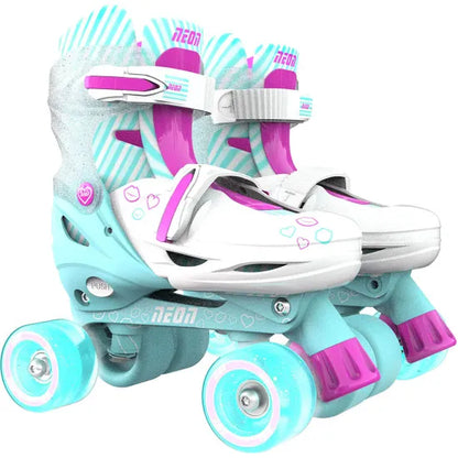 Neon Combo Skates (Size 3-6) Teal Pink