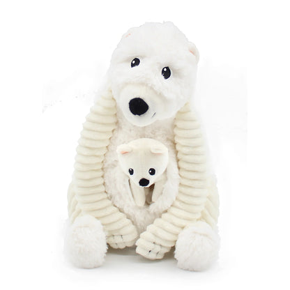 Les Déglingos - Grobidou Polar Bear Mother And Baby - White