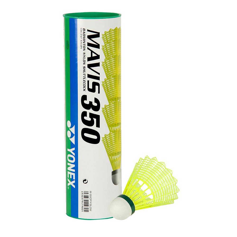 Yonex Mavis 350 Yellow Slow Speed Nylon Shuttlecock, Pack Of 6