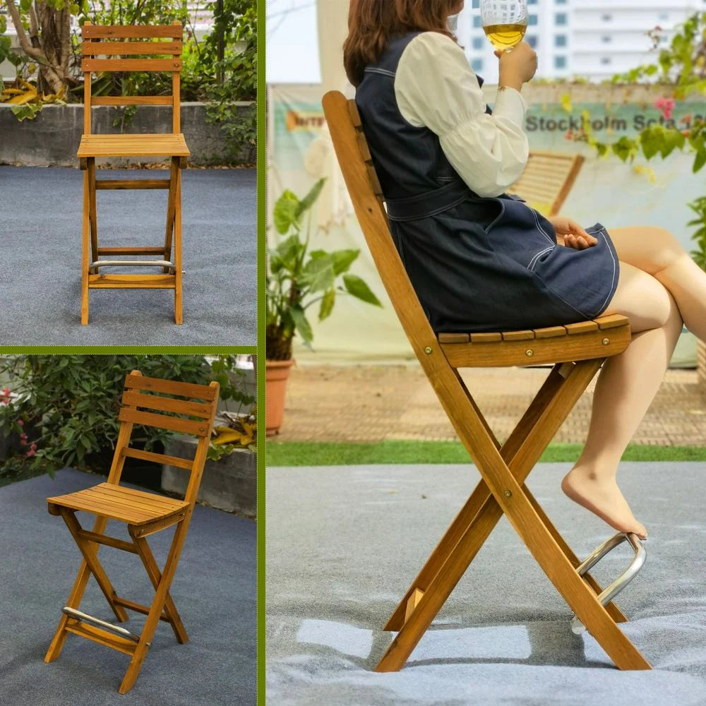 Sofia Bar Chair (2pcs/pack), Golden Teak