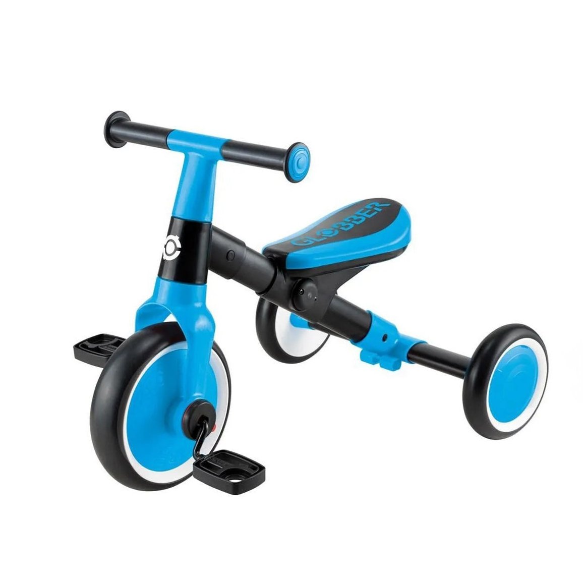 Globber - 2 In 1 Learning Trike, Robust Frame, Adjustable Saddle, EVA Foam Wheels, 12 Months+, 58 x 35.5 x 42.5 cm - Sky Blue