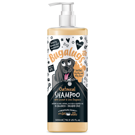 Bugalugs Oatmeal Dog Shampoo 500ml 16.9 Fl Oz